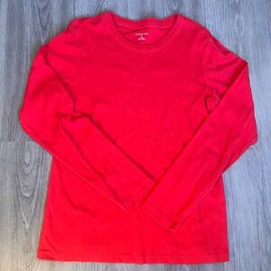 Lands’ End Long Sleeve Cotton Knit Shirt – Red
